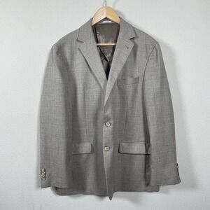 Joseph Abboud Hamilton Soft Mens 46R Taupe Wool Silk Linen Sport Coat Unlined